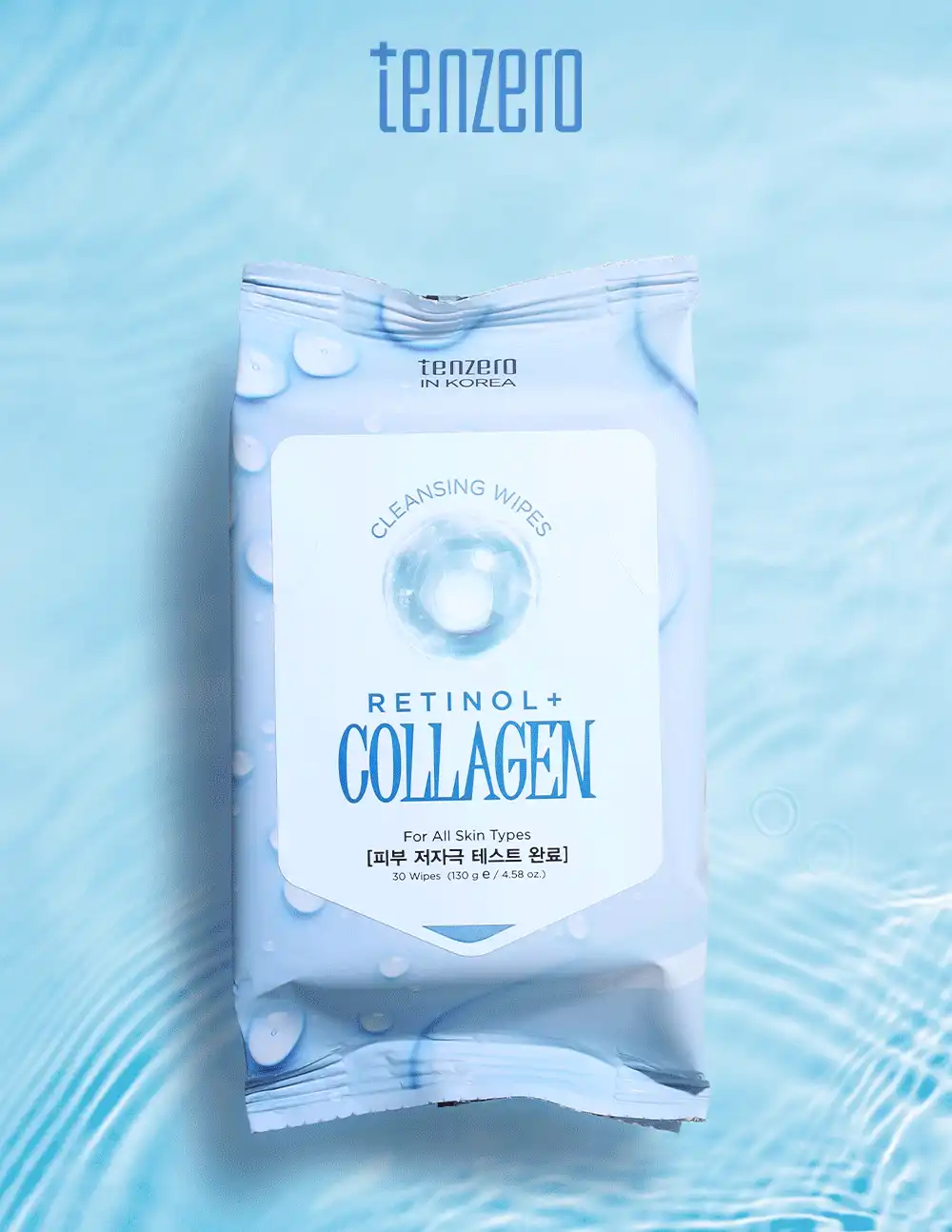 Khăn Giấy Tẩy Trang Tenzero Retinol Collagen For All Skin Types 130g (30 Miếng)