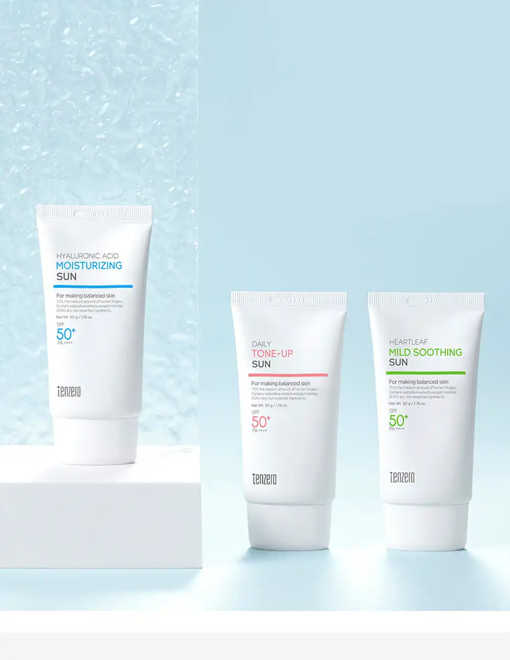 Kem Chống Nắng Tenzero Làm Diu, Dưỡng Ẩm, Nâng Tông SPF 50+ PA++++ 50g